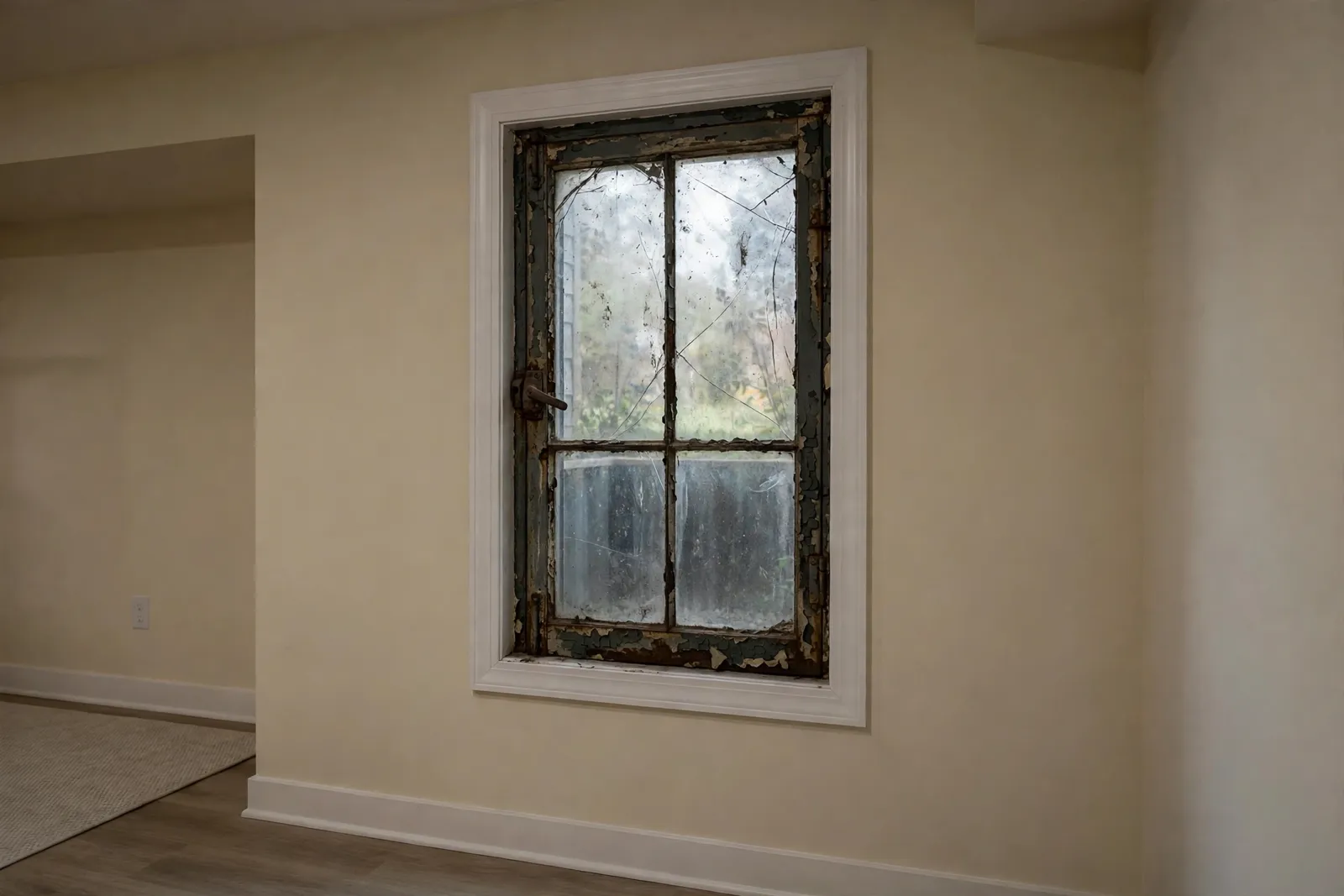 Before photo,  Egress Window Replacement in Wakefield, by Waldorf Egress Window Company