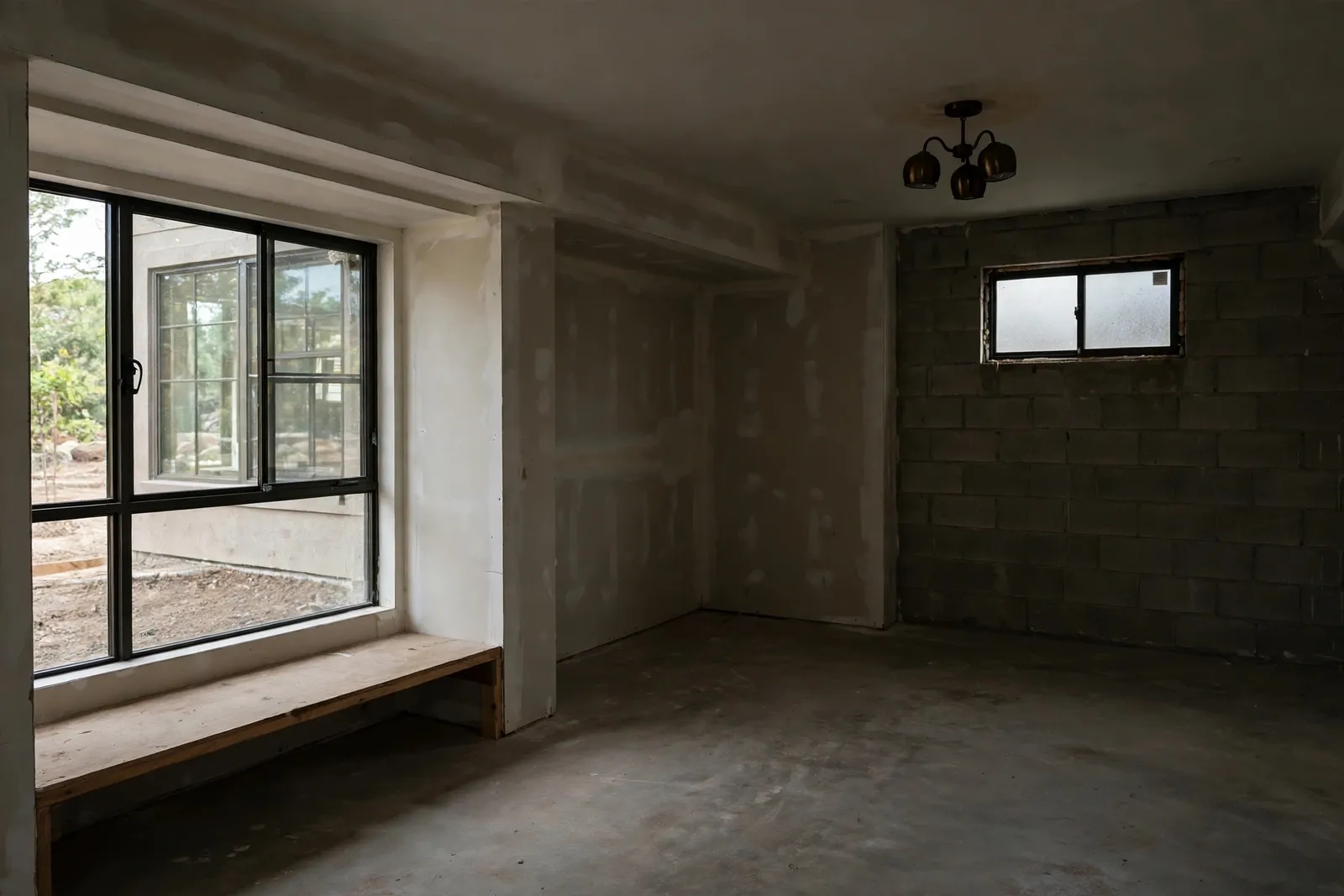 Before photo, Walkout Basement Egress Enlargement in Carrington, by Waldorf Egress Window Company